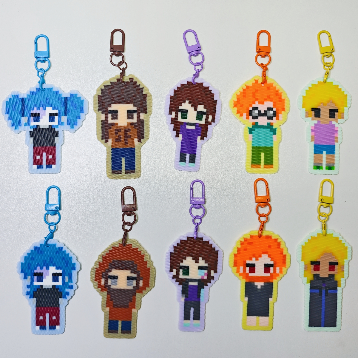 Sally Face Series Perler Bead Keychains